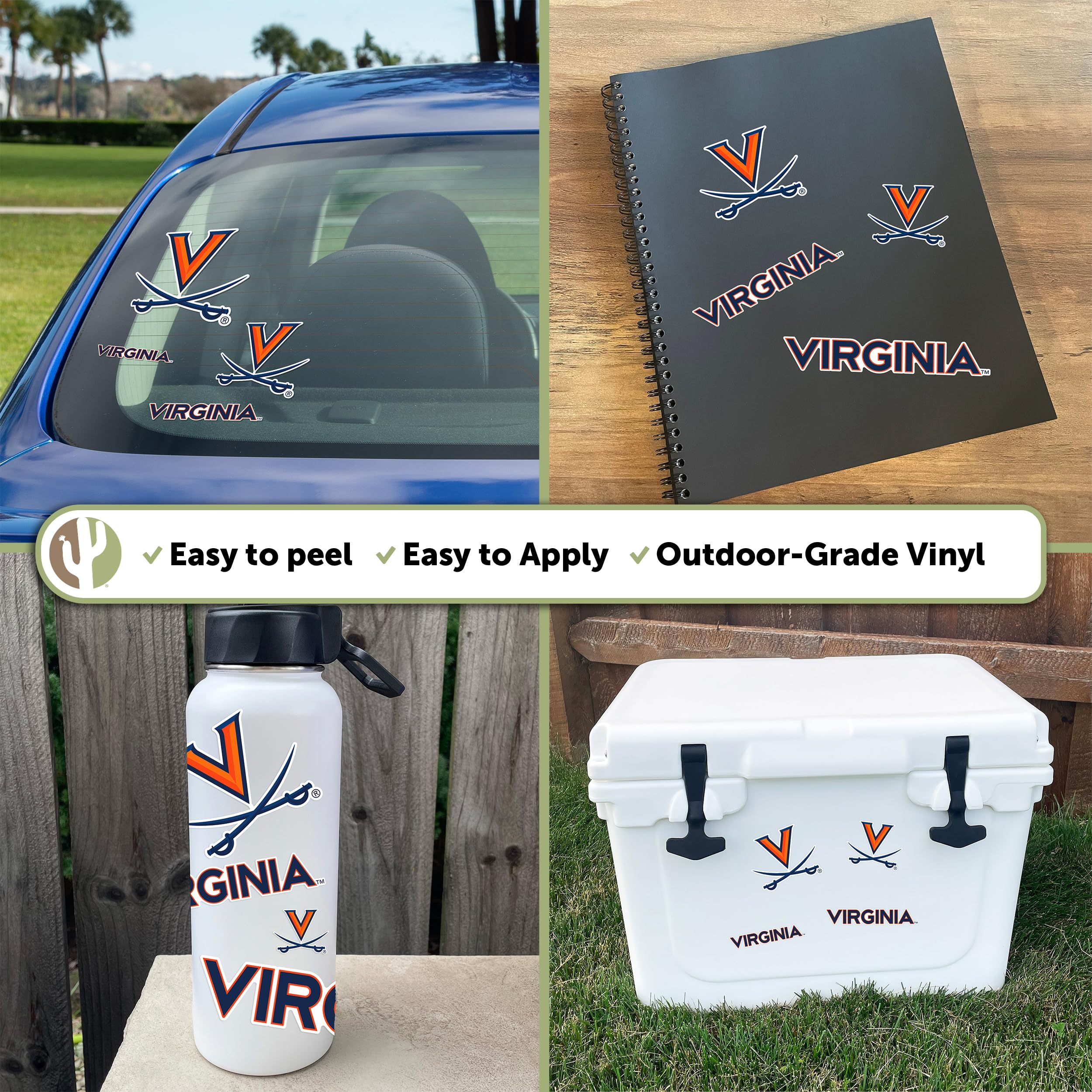 University of Virginia Sticker Cavaliers UVA Wahoos Stickers Vinyl Decals Laptop Water Bottle Car Scrapbook T1 (Type 1-1) - 757 Sports Collectibles