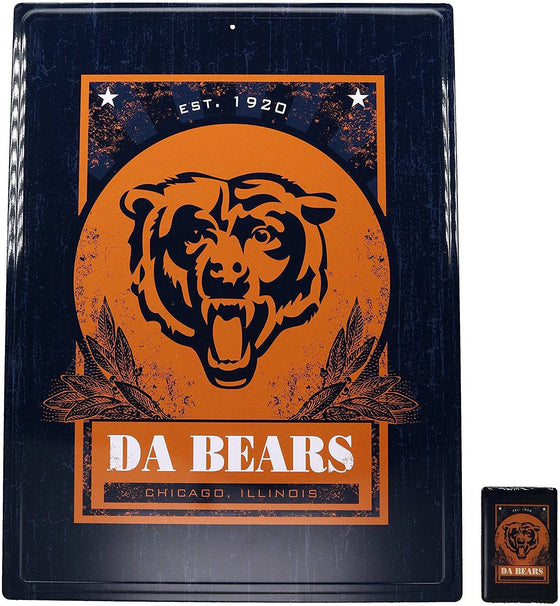 Chicago Bears Tin Sign & Magnet Set 12"x16" - 757 Sports Collectibles