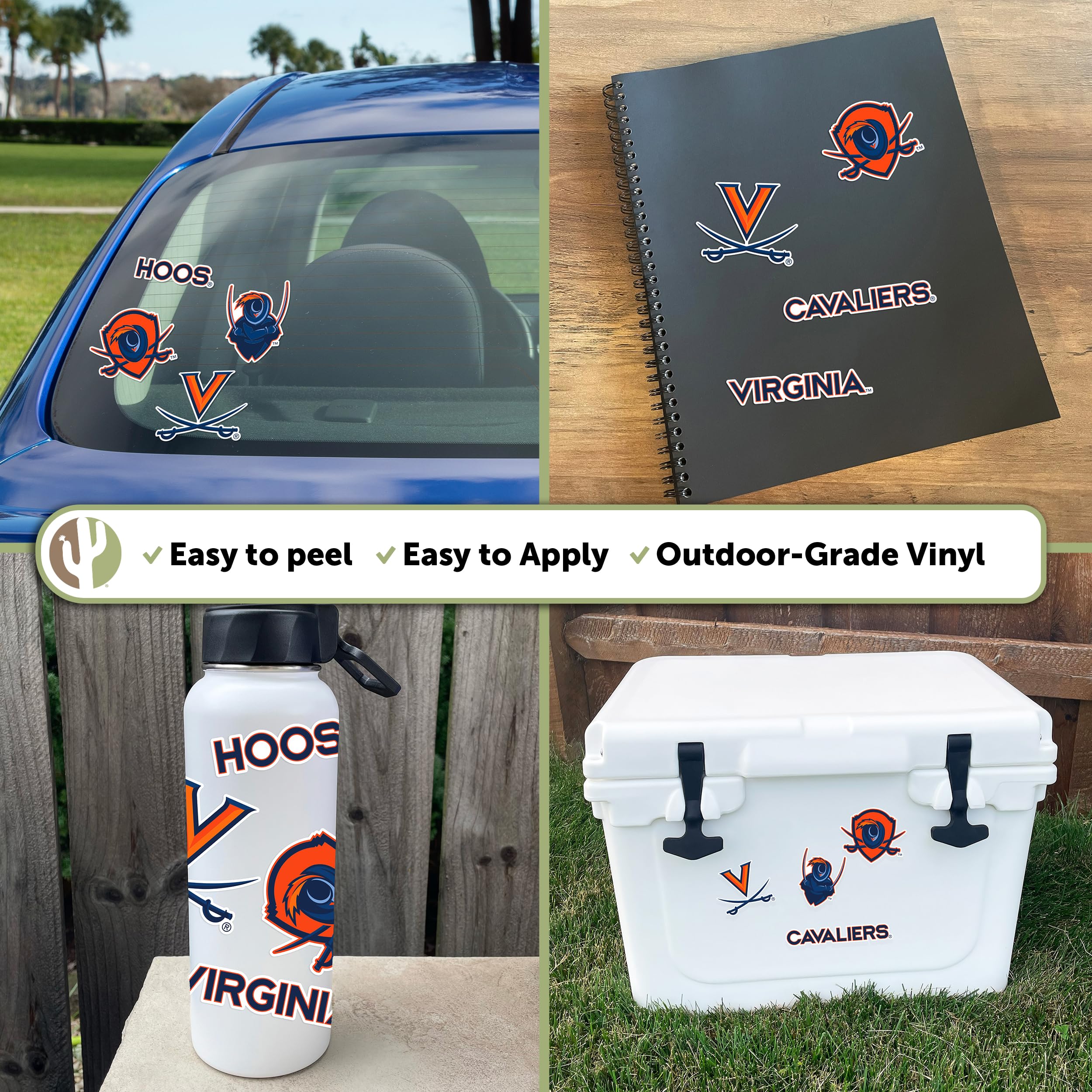 University of Virginia Sticker Cavaliers UVA Wahoos Stickers Vinyl Decals Laptop Water Bottle Car Scrapbook T2 (Type 2) - 757 Sports Collectibles
