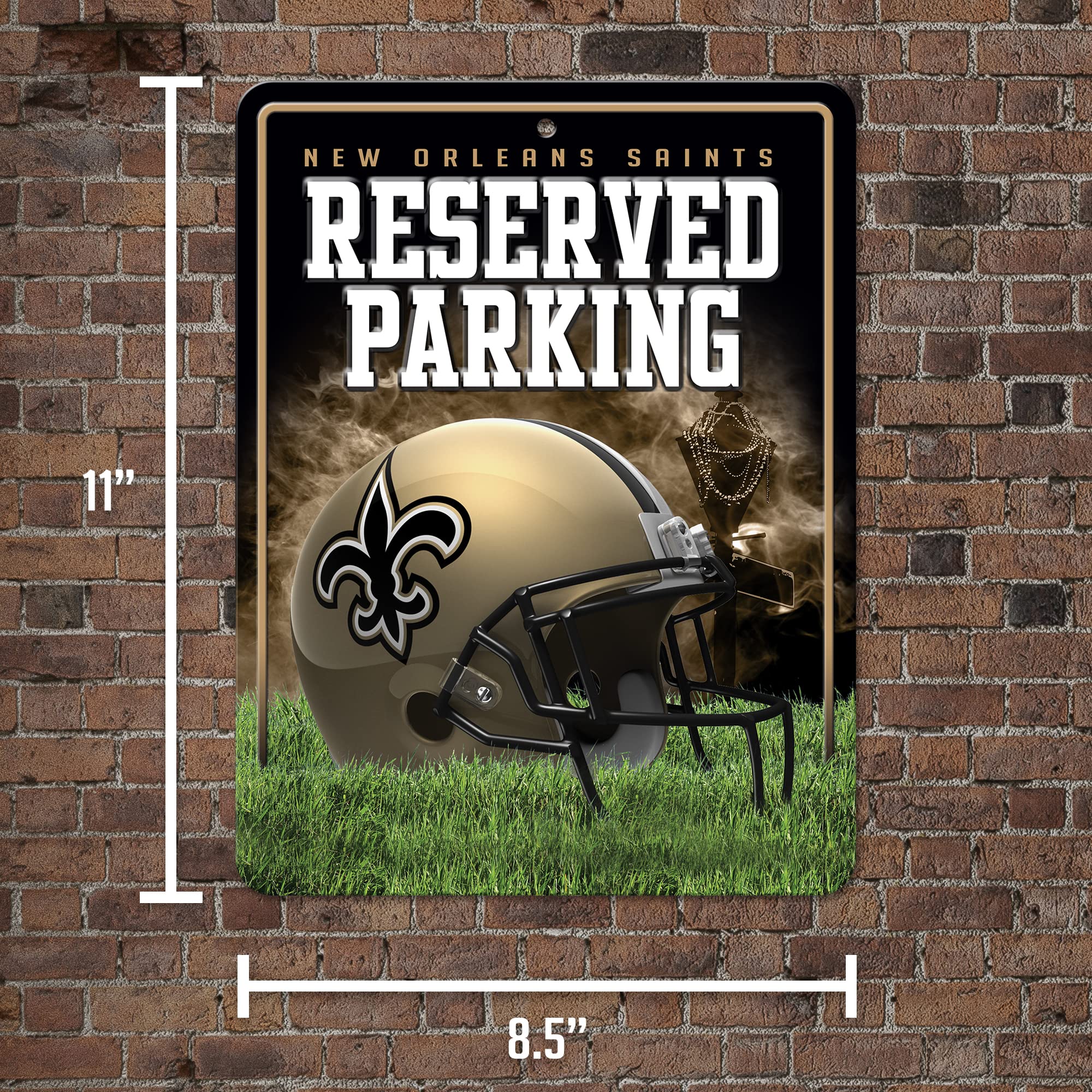 Rico Industries NFL Football Kansas City Chiefs 2024 Super Bowl LVIII Champions 8.5" x 11" Carbon Fiber Metal Parking Sign - Great for Man Cave, Bed Room, Office, Home Décor - 757 Sports Collectibles