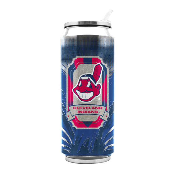 Cleveland Indians Thermo Can Stainless Steel 16.9oz - Special Order
