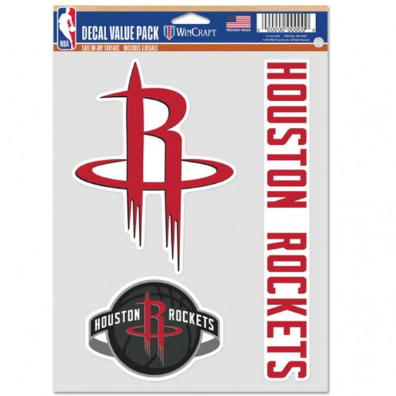 Houston Rockets Decal Multi Use Fan 3 Pack Special Order