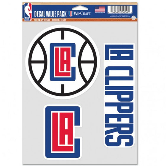 Los Angeles Clippers Decal Multi Use Fan 3 Pack Special Order