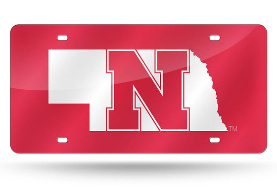 Nebraska Cornhuskers Laser Cut Red License Plate (CDG) - 757 Sports Collectibles