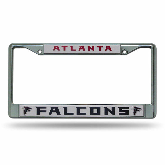 Atlanta Falcons Chrome License Plate Frame - Silver/White Insert (CDG) - 757 Sports Collectibles