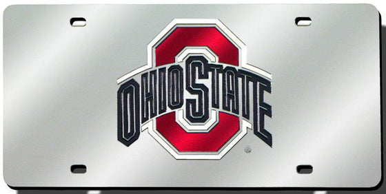 Ohio State Buckeyes Laser Cut Silver License Plate (CDG) - 757 Sports Collectibles