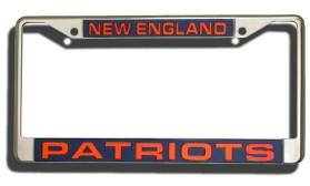 New England Patriots Laser Cut Chrome License Plate Frame (CDG) - 757 Sports Collectibles