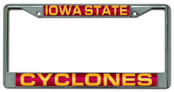 Iowa State Cyclones Laser Cut Chrome License Plate Frame (CDG) - 757 Sports Collectibles