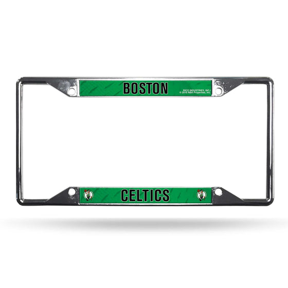 Boston Celtics License Plate Frame Chrome EZ View (CDG) - 757 Sports Collectibles