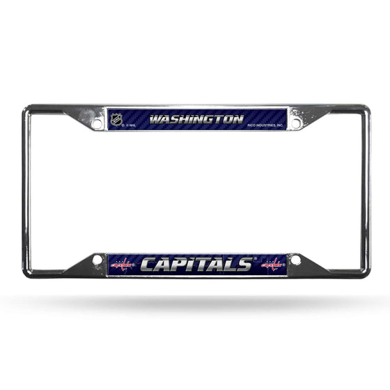 Washington Capitals License Plate Frame Chrome EZ View (CDG) - 757 Sports Collectibles