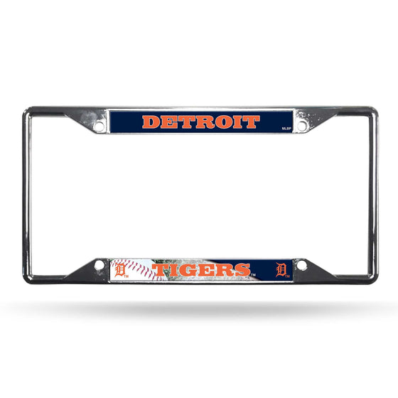 Detroit Tigers License Plate Frame Chrome EZ View (CDG) - 757 Sports Collectibles