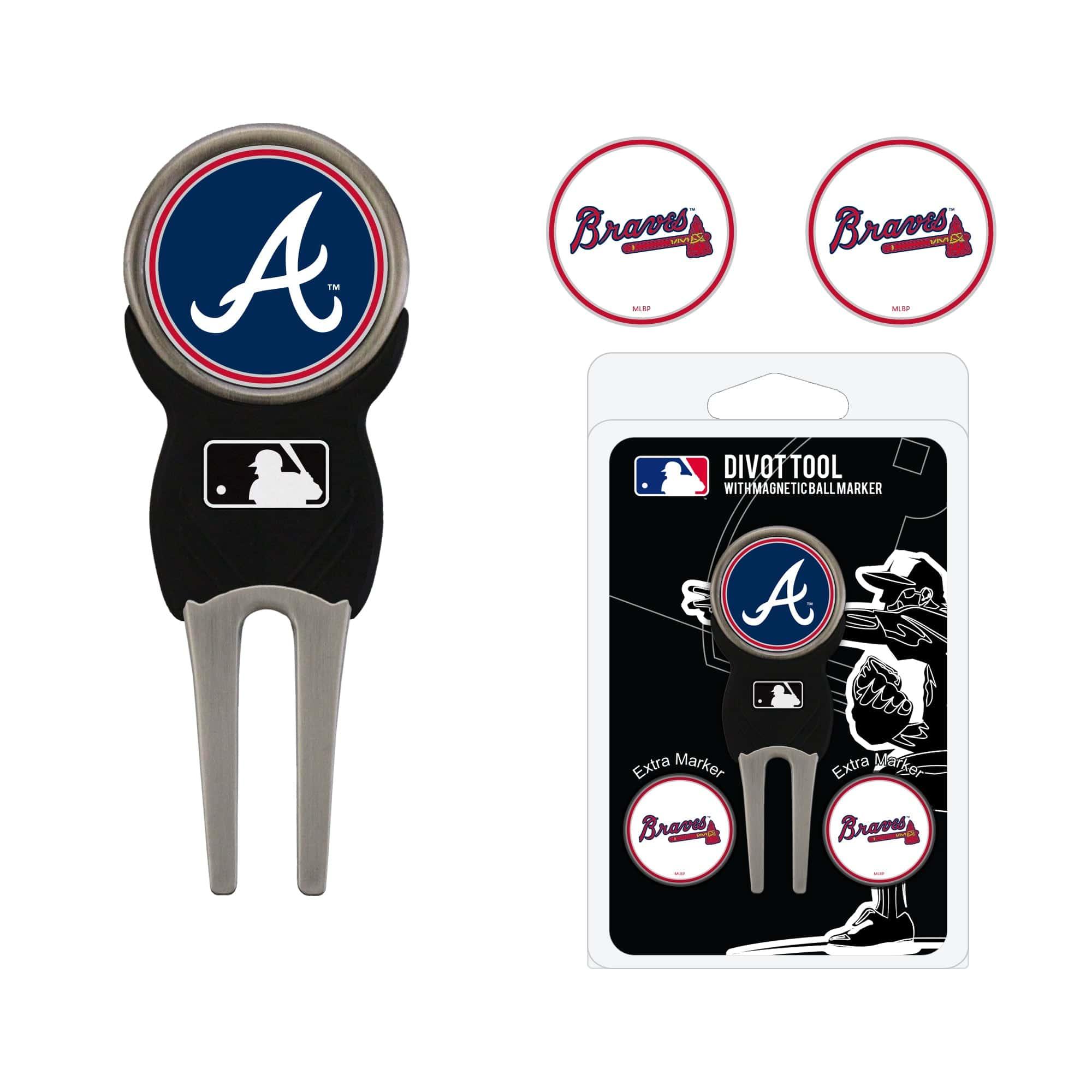 Atlanta Braves Divot Tool Pack With 3 Golf Ball Markers - 757 Sports Collectibles