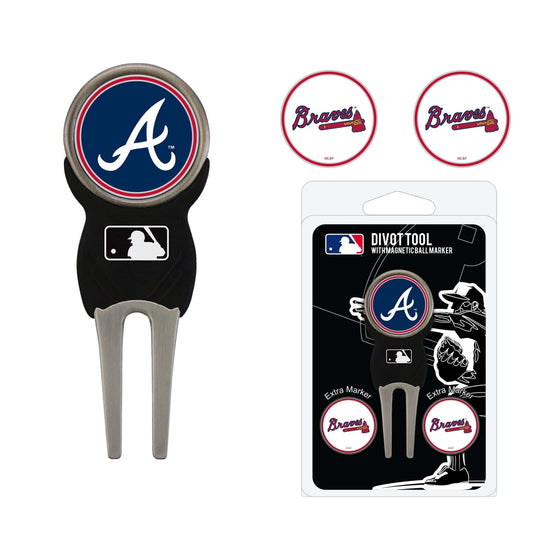 Atlanta Braves Divot Tool Pack With 3 Golf Ball Markers - 757 Sports Collectibles