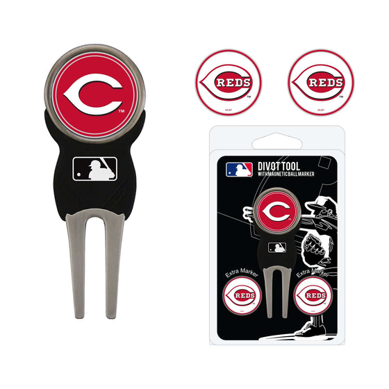 Cincinnati Reds Divot Tool Pack With 3 Golf Ball Markers - 757 Sports Collectibles