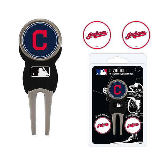 Cleveland Indians Divot Tool Pack With 3 Golf Ball Markers - 757 Sports Collectibles