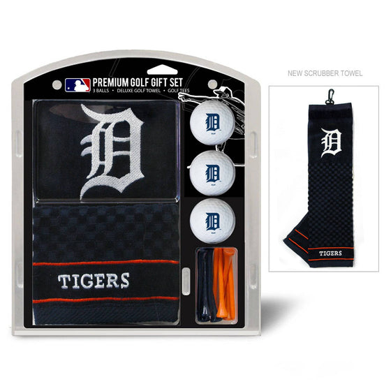 Detroit Tigers Embroidered Golf Towel, 3 Golf Ball, And Golf Tee Set - 757 Sports Collectibles