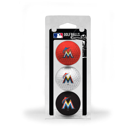 Miami Marlins 3 Golf Ball Pack - 757 Sports Collectibles