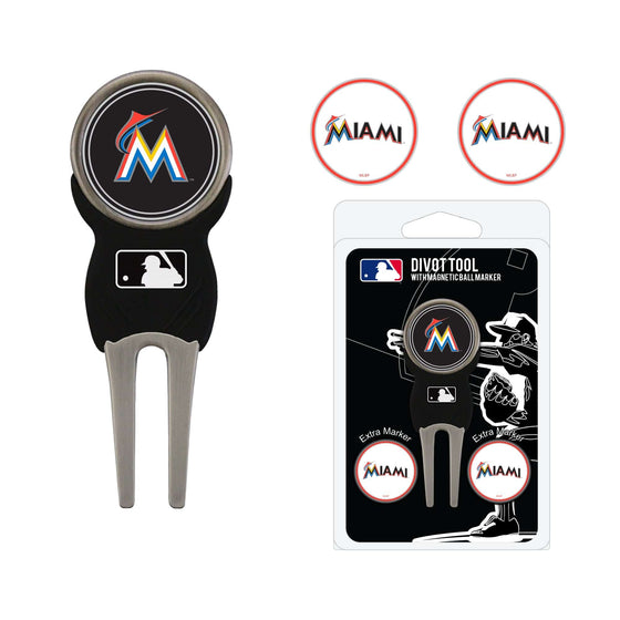 Miami Marlins Divot Tool Pack With 3 Golf Ball Markers - 757 Sports Collectibles