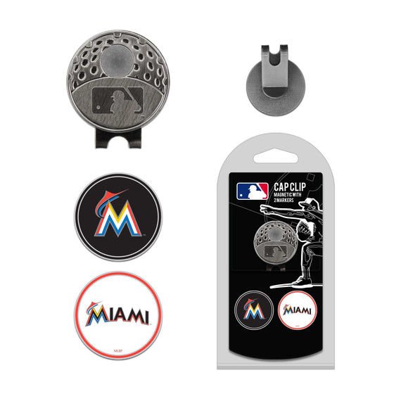Miami Marlins Cap Clip With 2 Golf Ball Markers - 757 Sports Collectibles