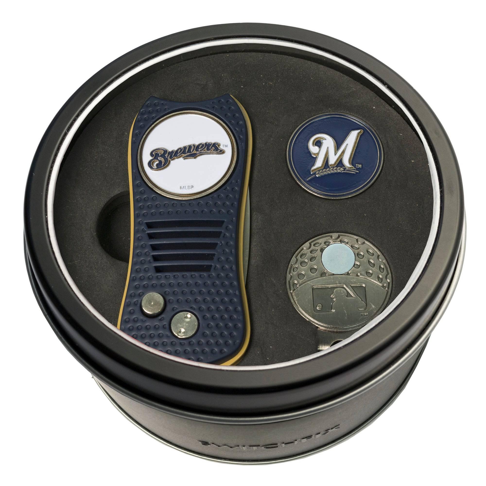 Milwaukee Brewers Tin Set - Switchfix, Cap Clip, Marker - 757 Sports Collectibles