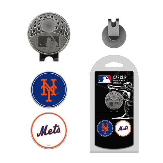 New York Mets Cap Clip With 2 Golf Ball Markers - 757 Sports Collectibles