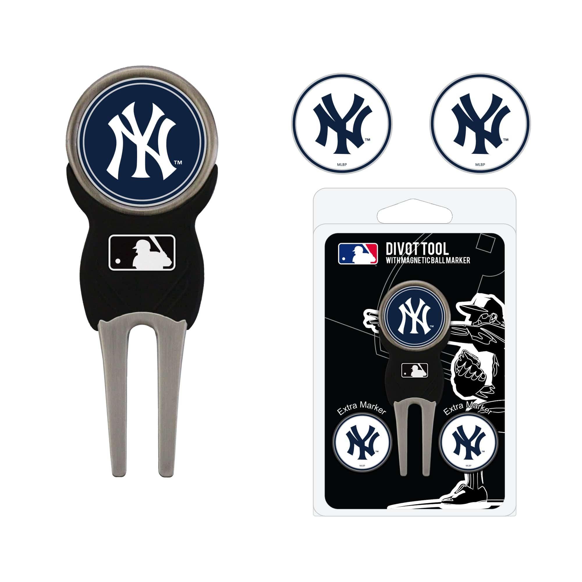 New York Yankees Divot Tool Pack With 3 Golf Ball Markers - 757 Sports Collectibles