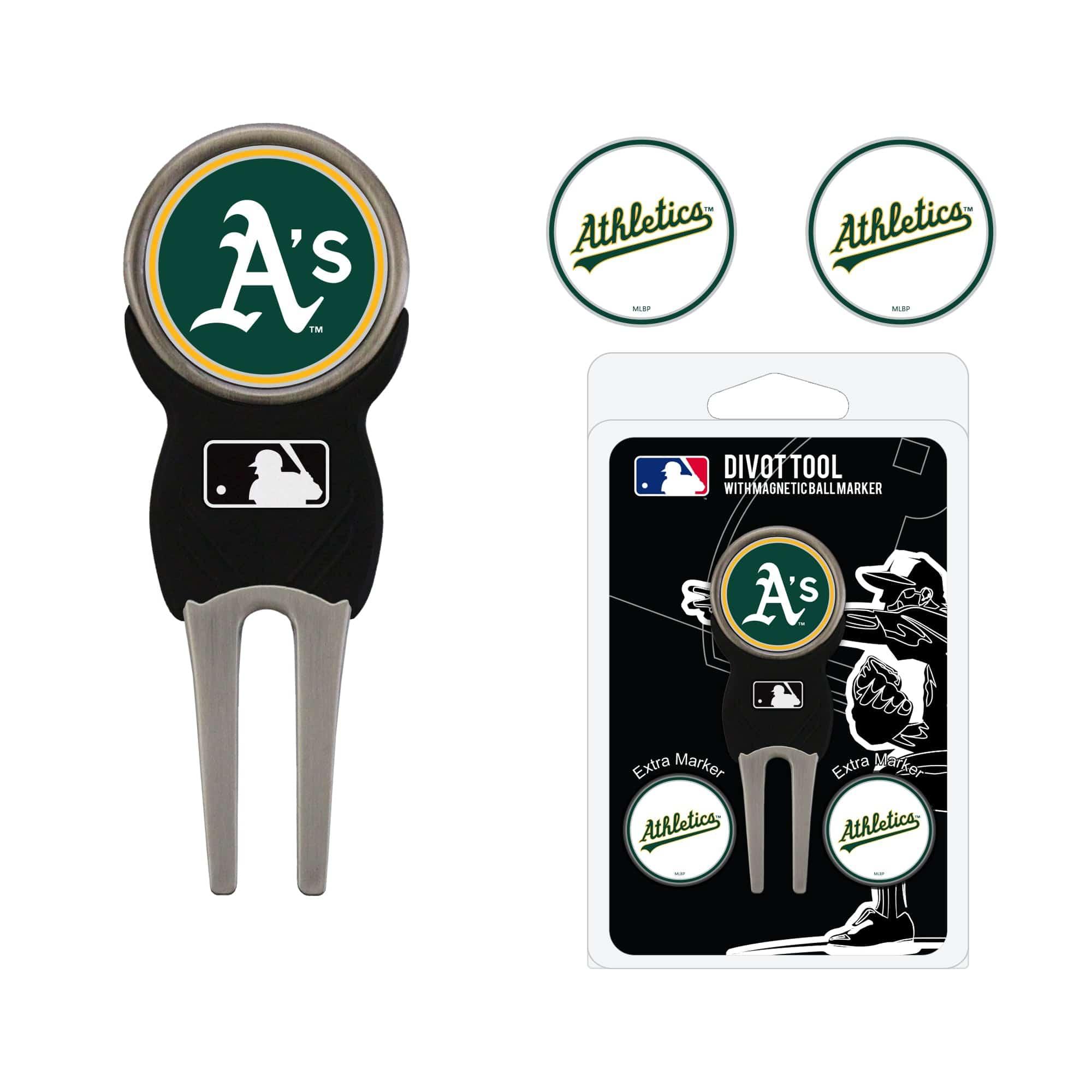 Oakland Athletics Divot Tool Pack With 3 Golf Ball Markers - 757 Sports Collectibles