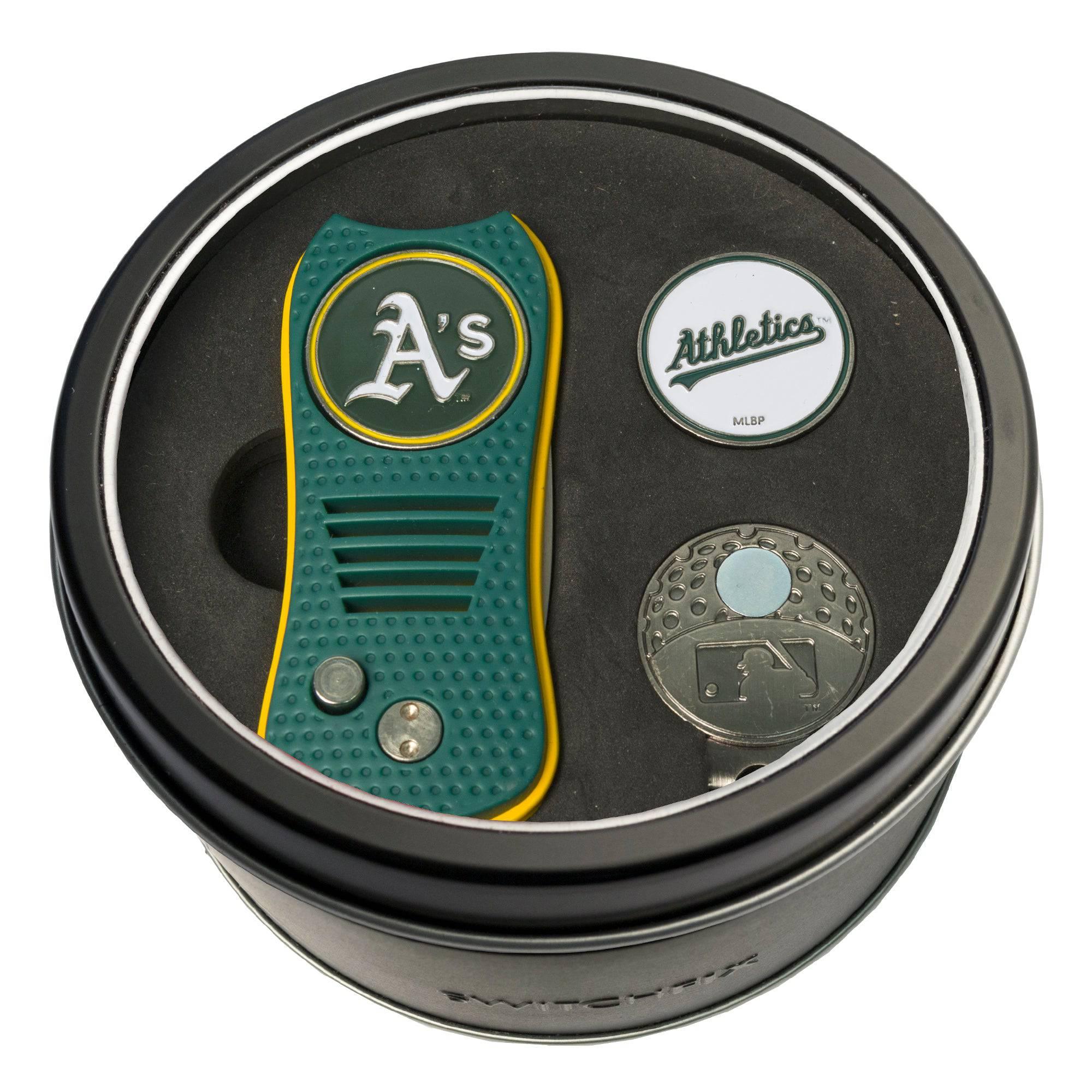 Oakland Athletics Tin Set - Switchfix, Cap Clip, Marker - 757 Sports Collectibles