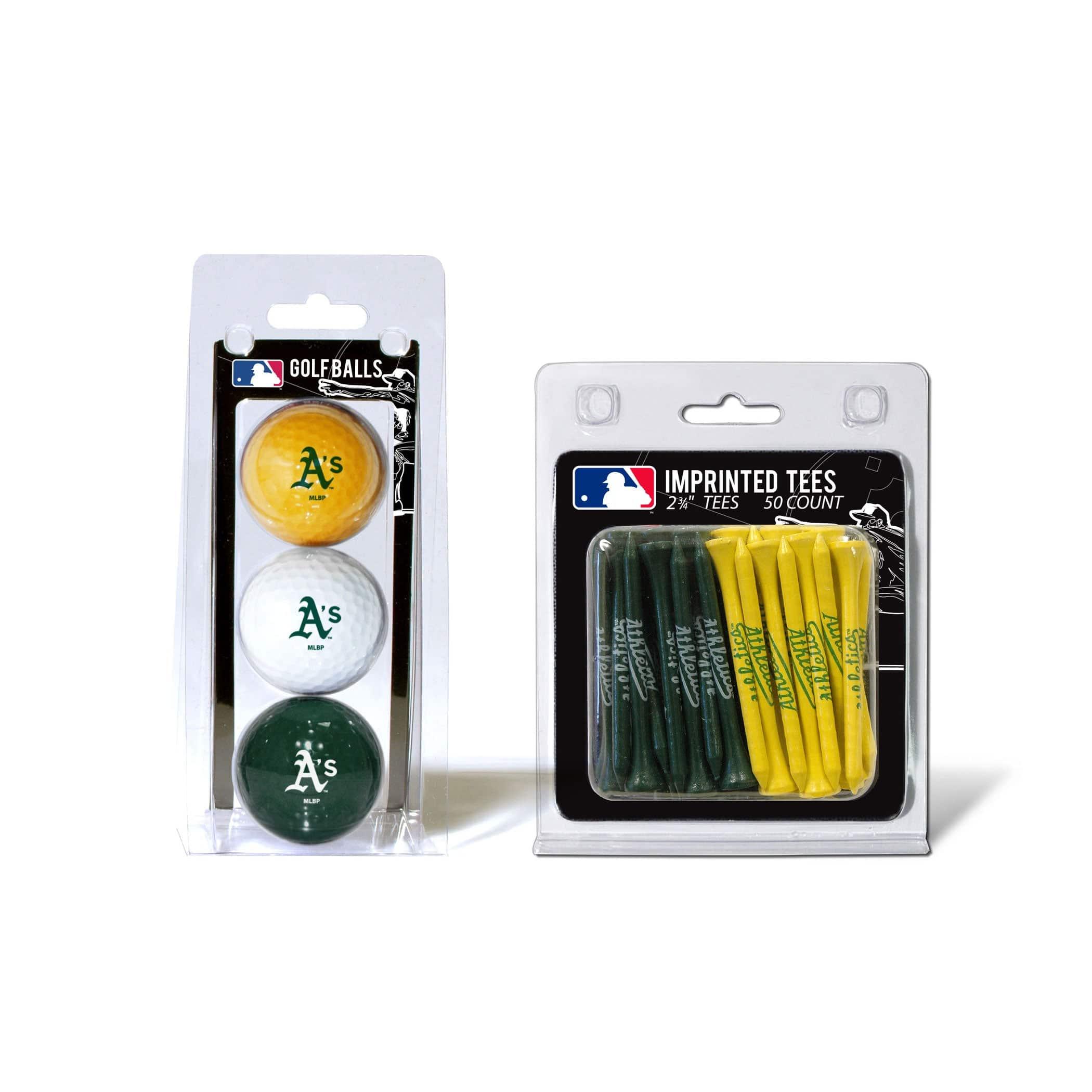 Oakland Athletics 3 Golf Balls And 50 Golf Tees - 757 Sports Collectibles