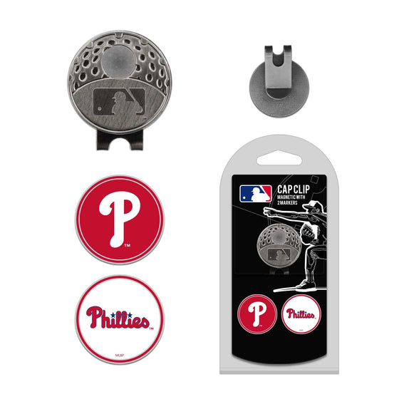 Philadelphia Phillies Cap Clip With 2 Golf Ball Markers - 757 Sports Collectibles