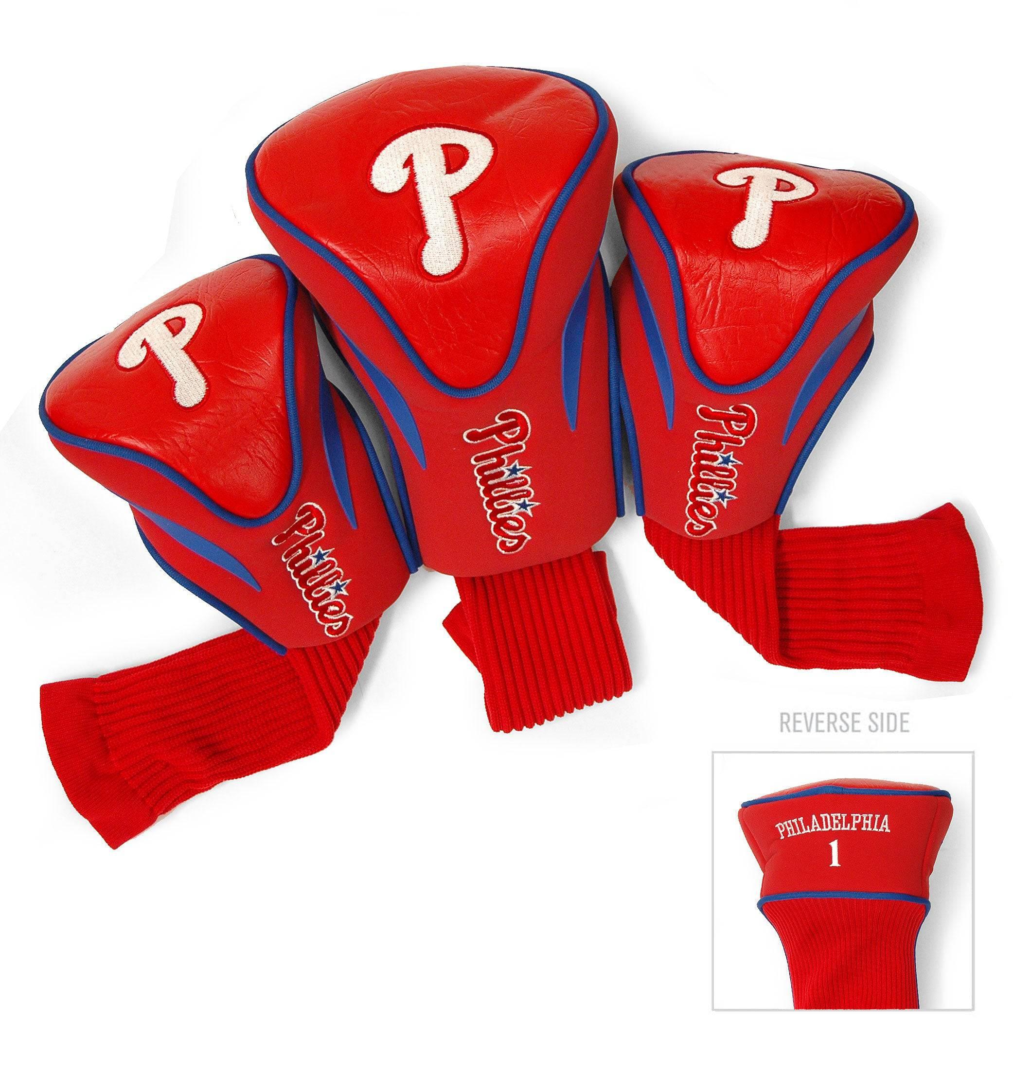 Philadelphia Phillies 3 Pack Contour Head Covers - 757 Sports Collectibles