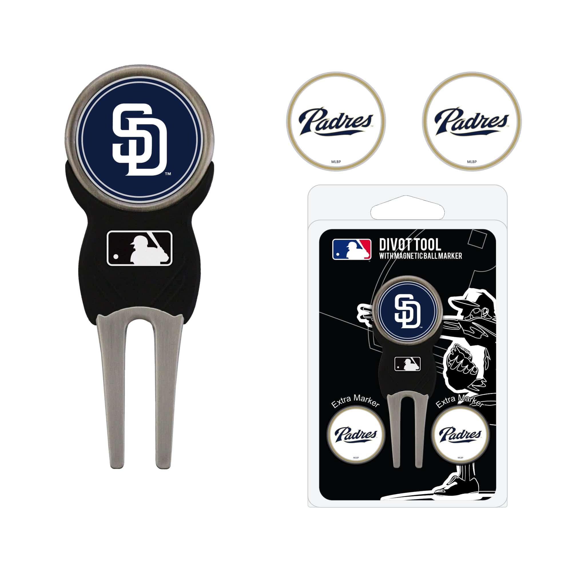 San Diego Padres Divot Tool Pack With 3 Golf Ball Markers - 757 Sports Collectibles