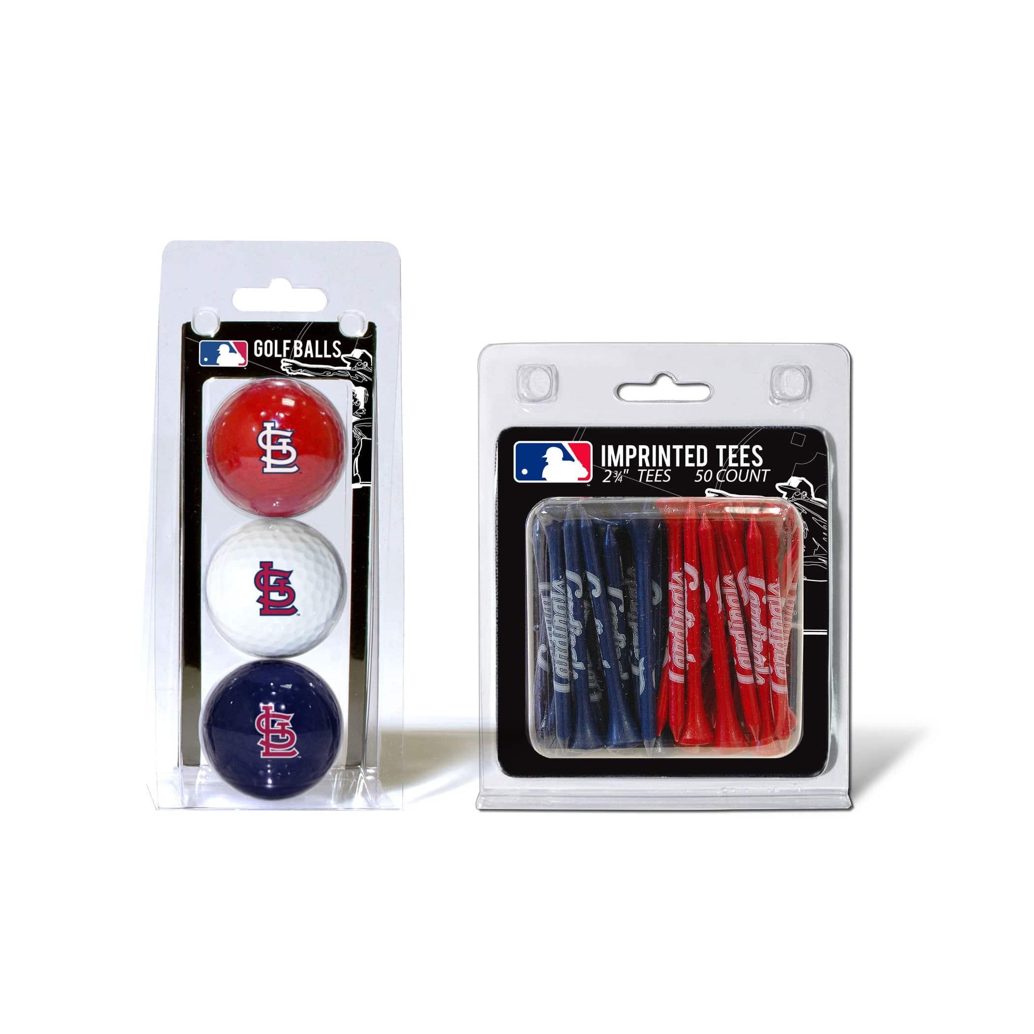 St Louis Cardinals 3 Golf Balls And 50 Golf Tees - 757 Sports Collectibles