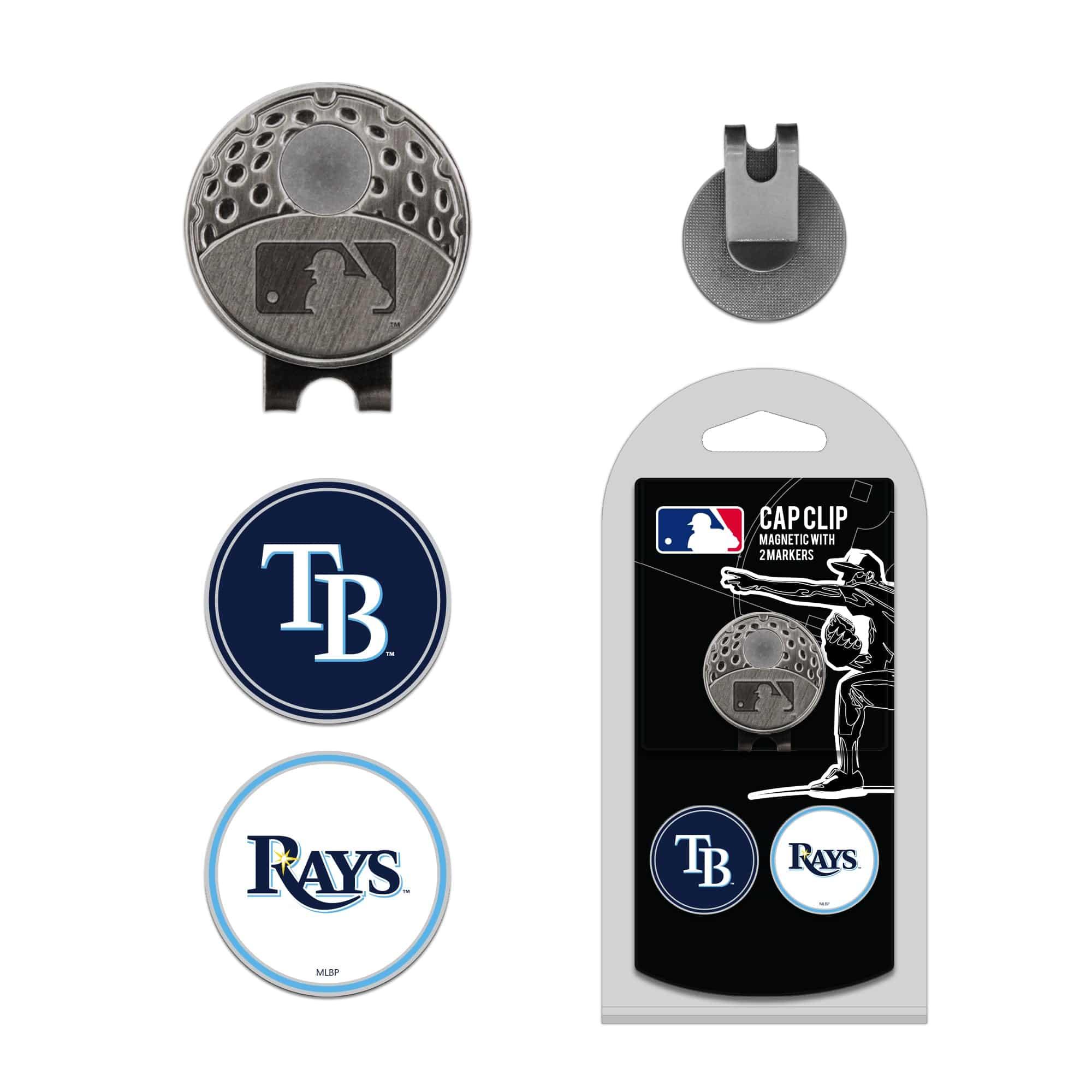 Tampa Bay Rays Cap Clip With 2 Golf Ball Markers - 757 Sports Collectibles