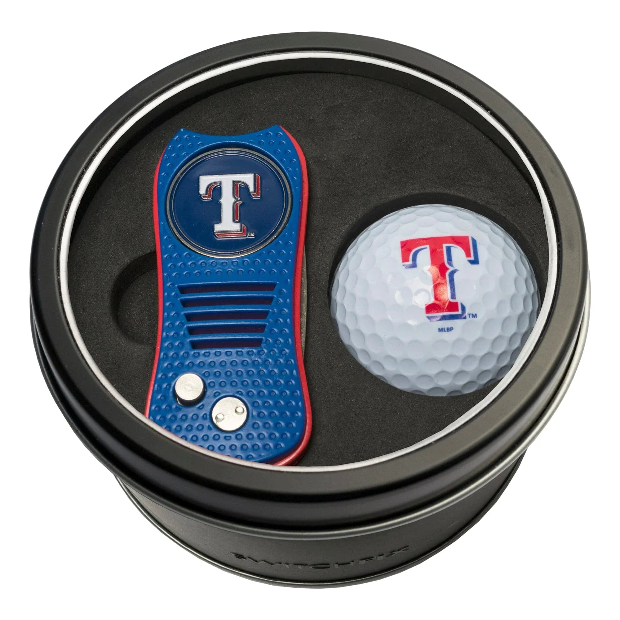 Texas Rangers Tin Set - Switchfix, Golf Ball - 757 Sports Collectibles