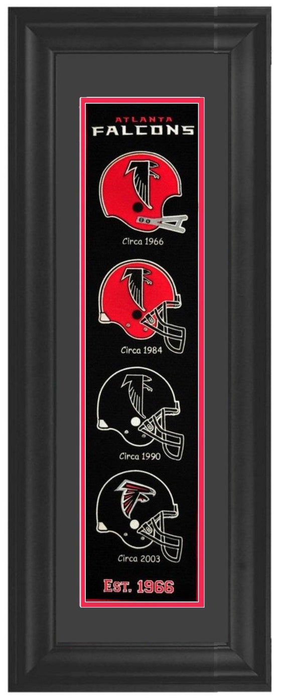 Atlanta Falcons (Red/Black) Framed Heritage Banner 12x34 - 757 Sports Collectibles