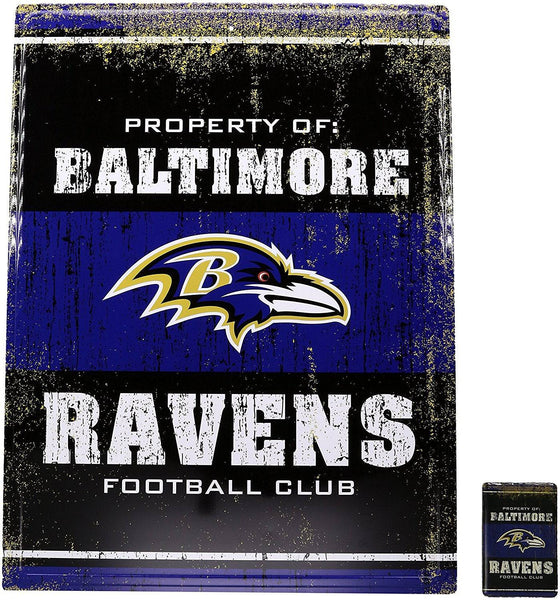 Baltimore Ravens Tin Sign & Magnet Set 12"x16" - 757 Sports Collectibles