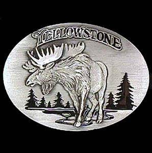 Yellowstone Moose  Enameled Belt Buckle (SSKG) - 757 Sports Collectibles