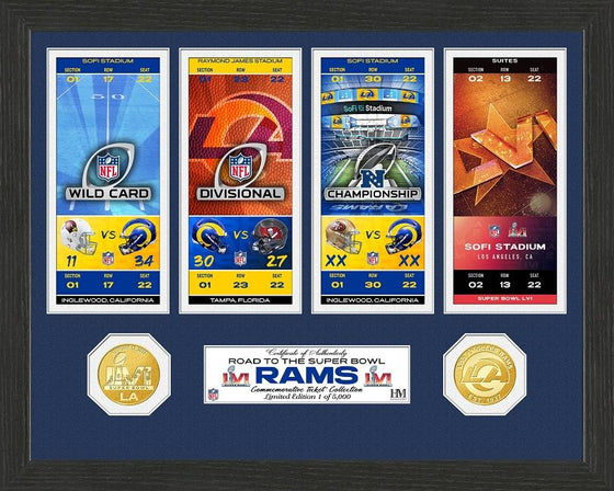 Los Angeles Rams Road to Super Bowl LVI Bronze Coin Ticket Photo Mint