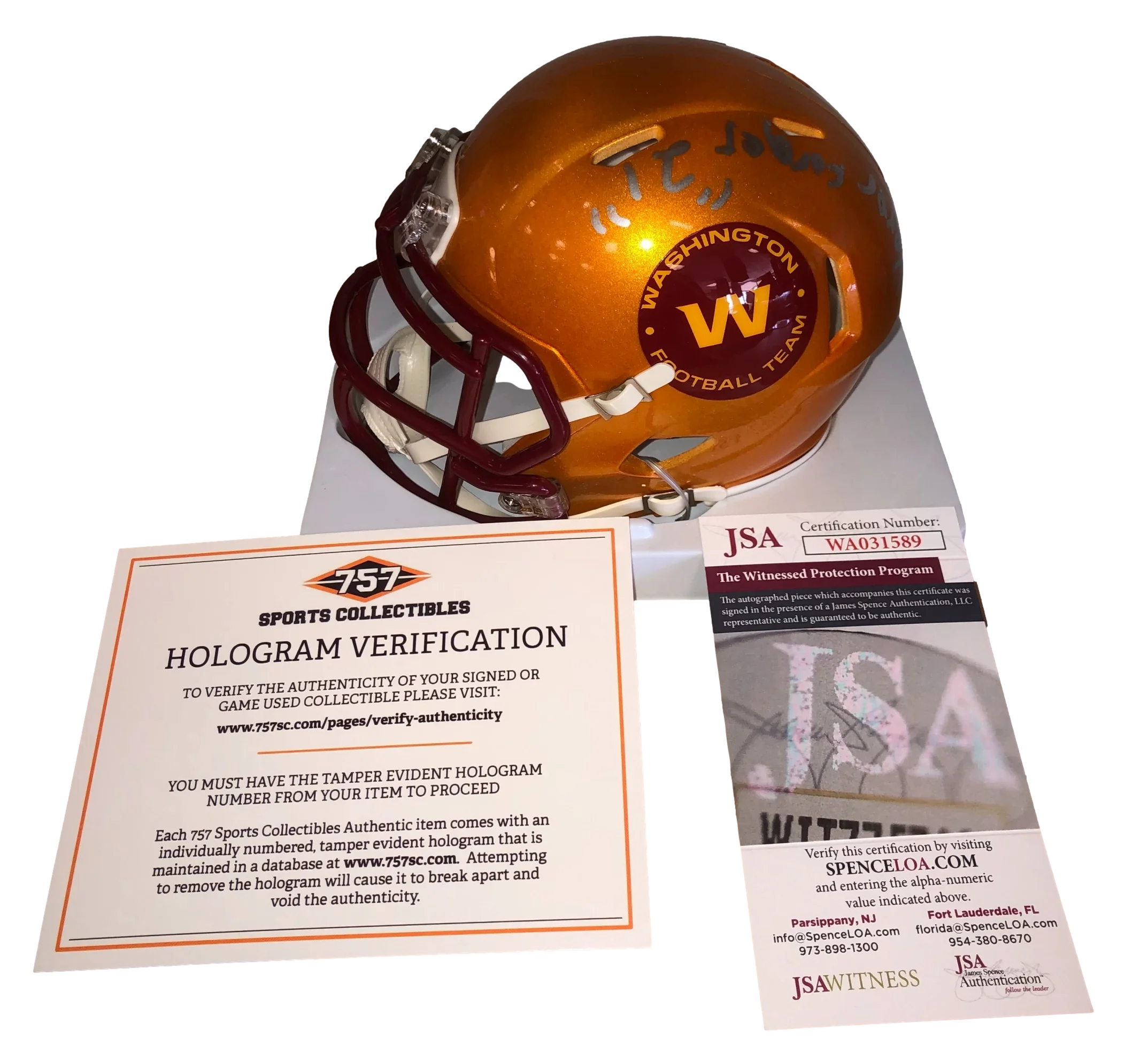 Washington Commanders Fred Smoot Signed Auto Inscribed Flash Mini Helmet JSA W COA - 757 Sports Collectibles