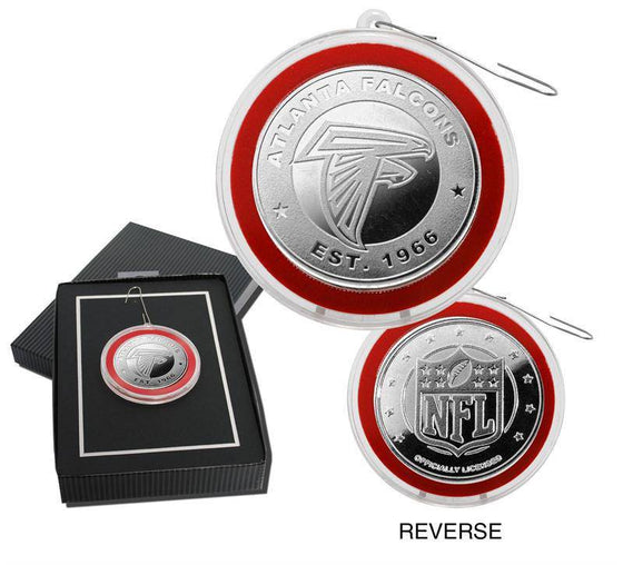 Atlanta Falcons Silver Coin Ornament (HM) - 757 Sports Collectibles
