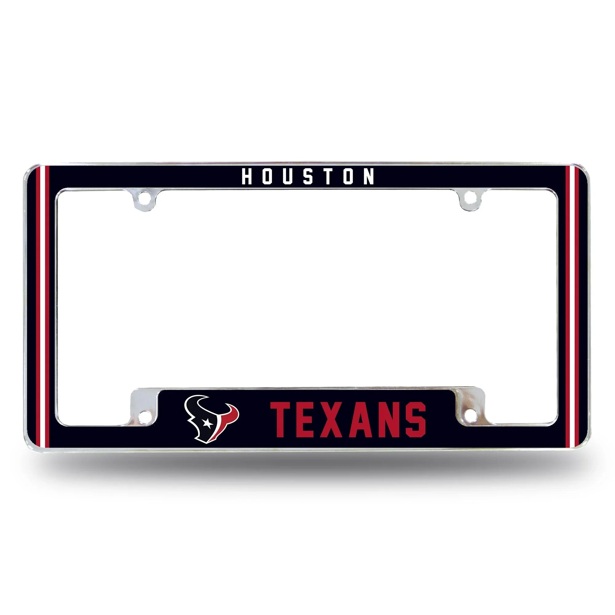 Texans Alternate Design All Over Chrome Frame - Bottom Oriented