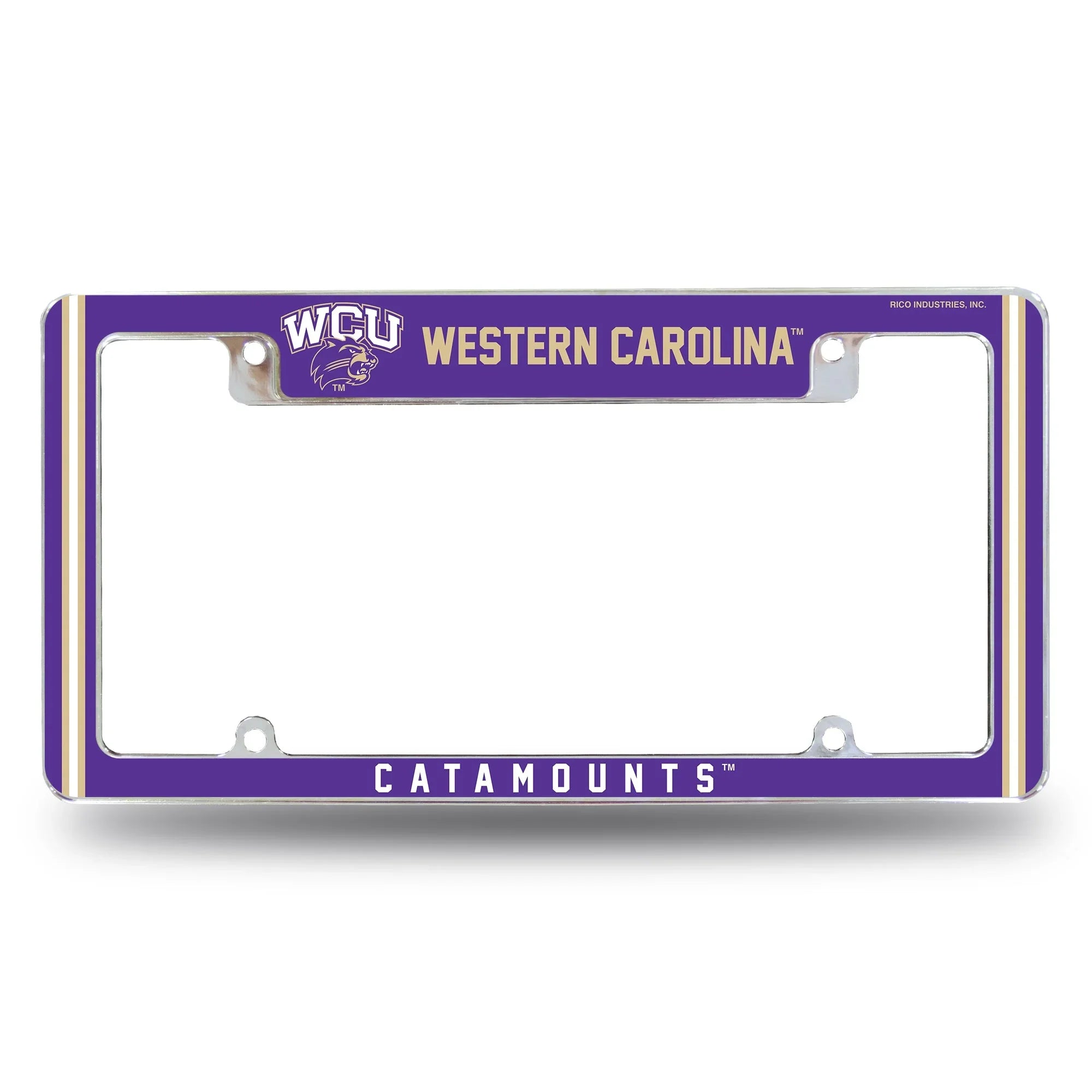 Western Carolina Alternate Design All Over Chrome Frame - Top Oriented