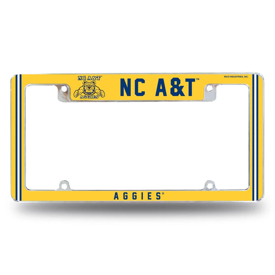 North Carolina A&T Alternate Design All Over Chrome Frame - Top Oriented