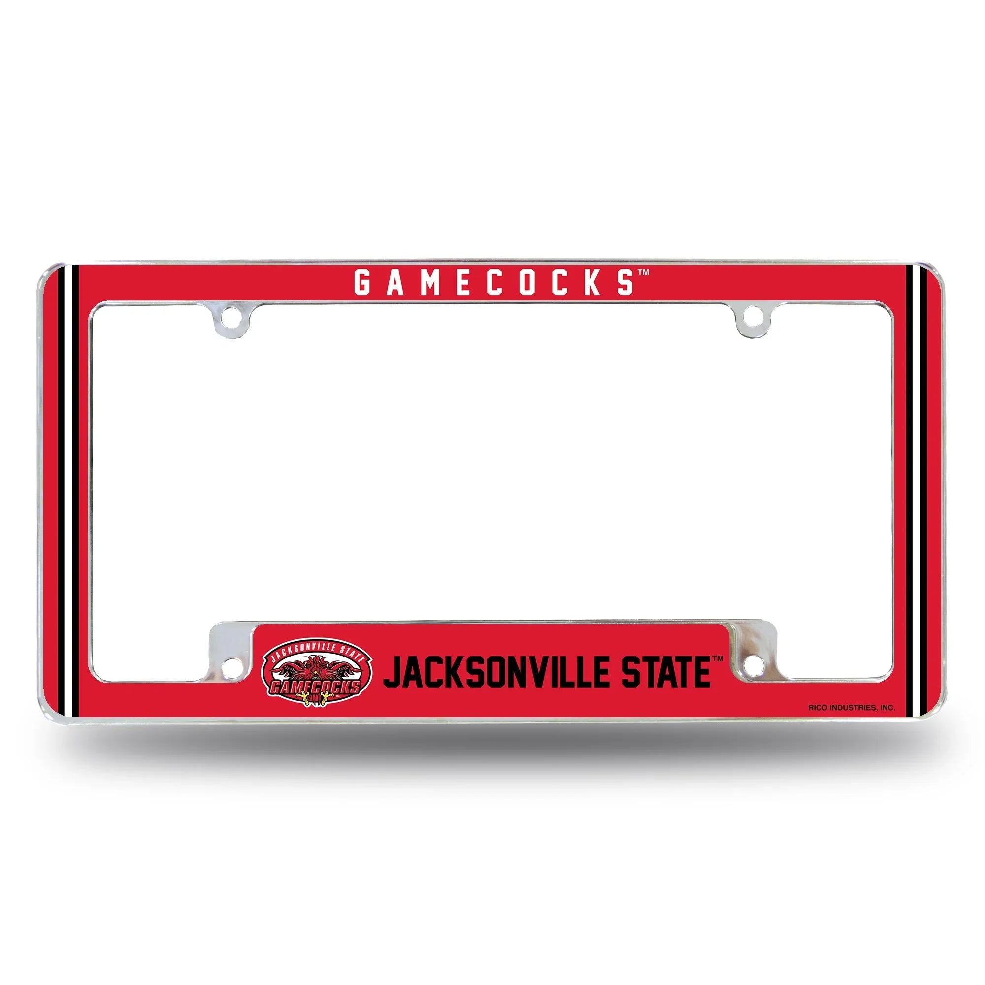 Jacksonville State Alternate Design All Over Chrome Frame - Bottom Oriented