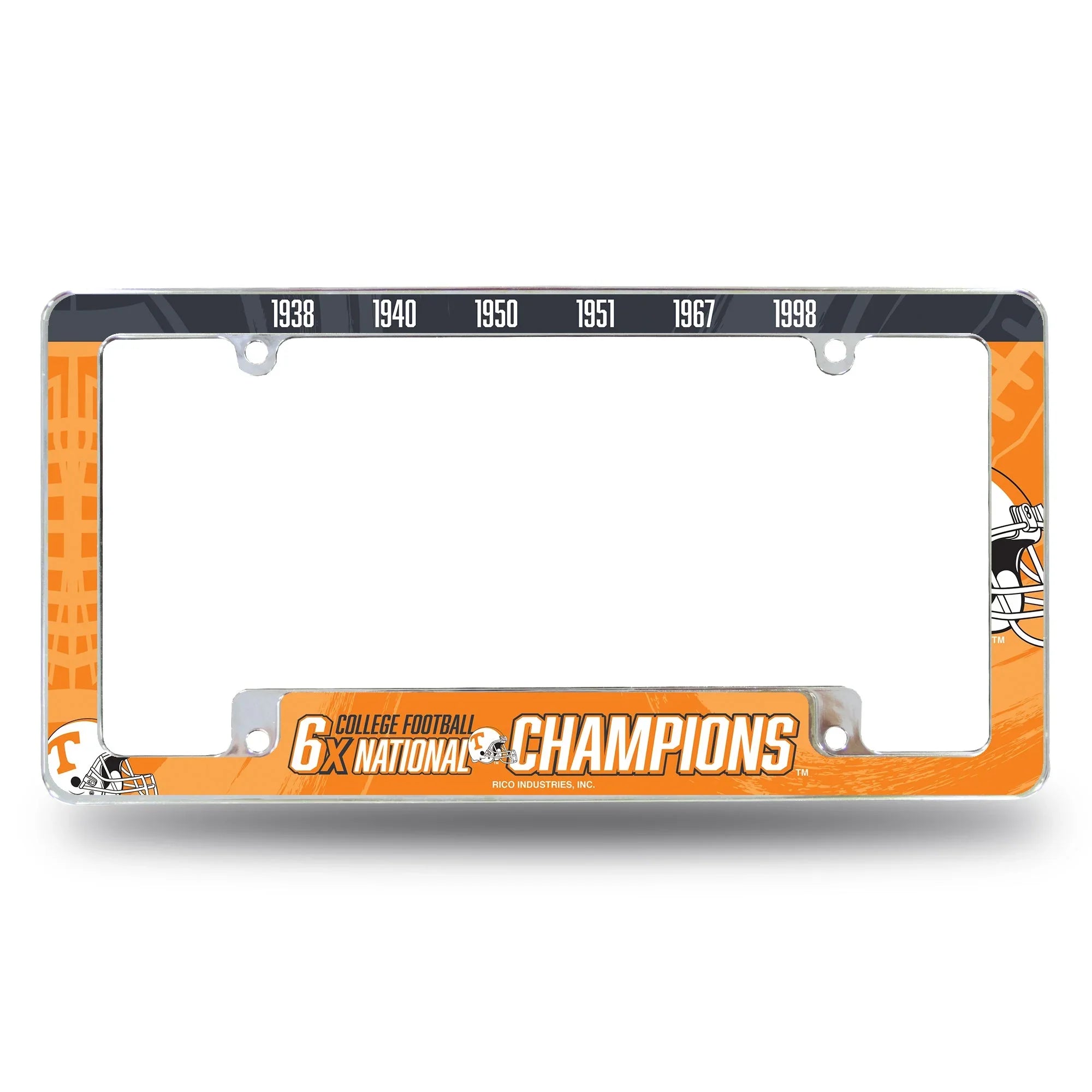 Tennessee University 6 Time College Football Champs All Over Chrome Frame