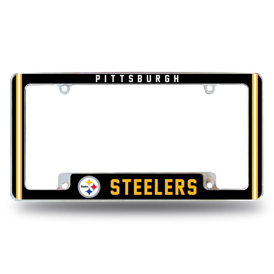 Steelers Alternate Design All Over Chrome Frame - Bottom Oriented