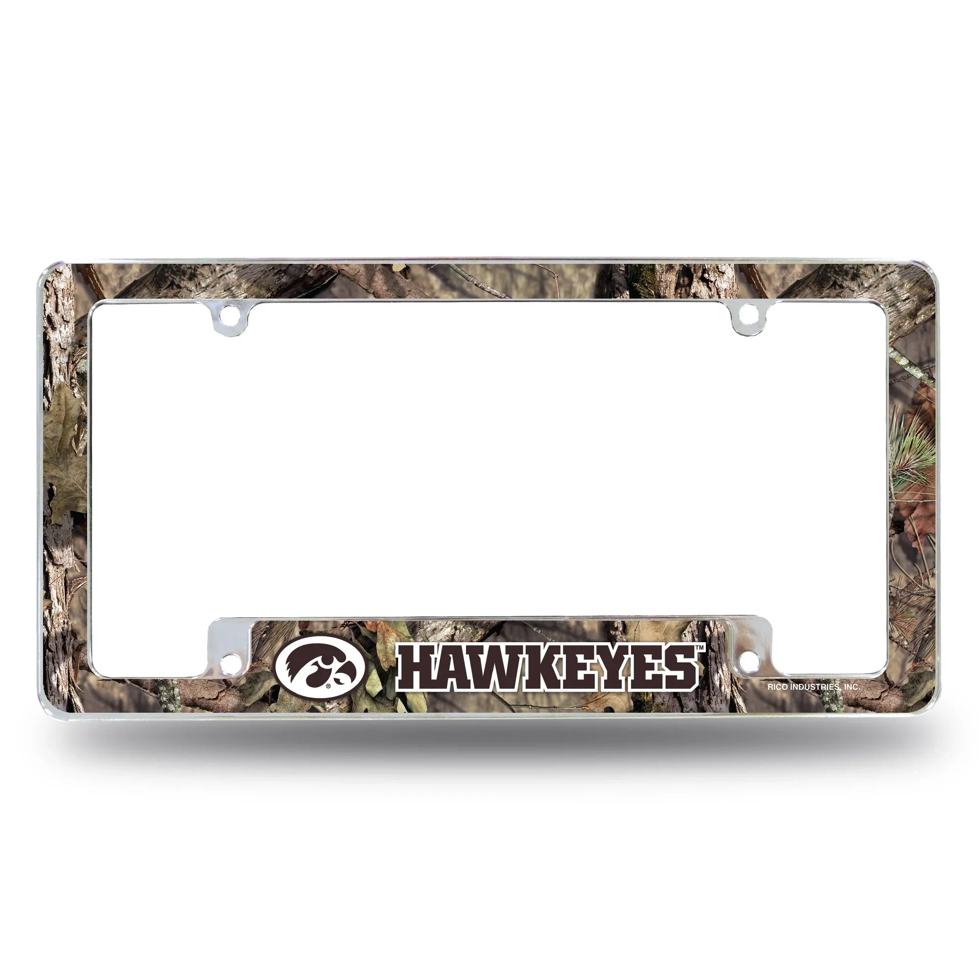Iowa University / Mossy Oak Camo Break-Up Country All Over Chrome Frame (Bottom Oriented)