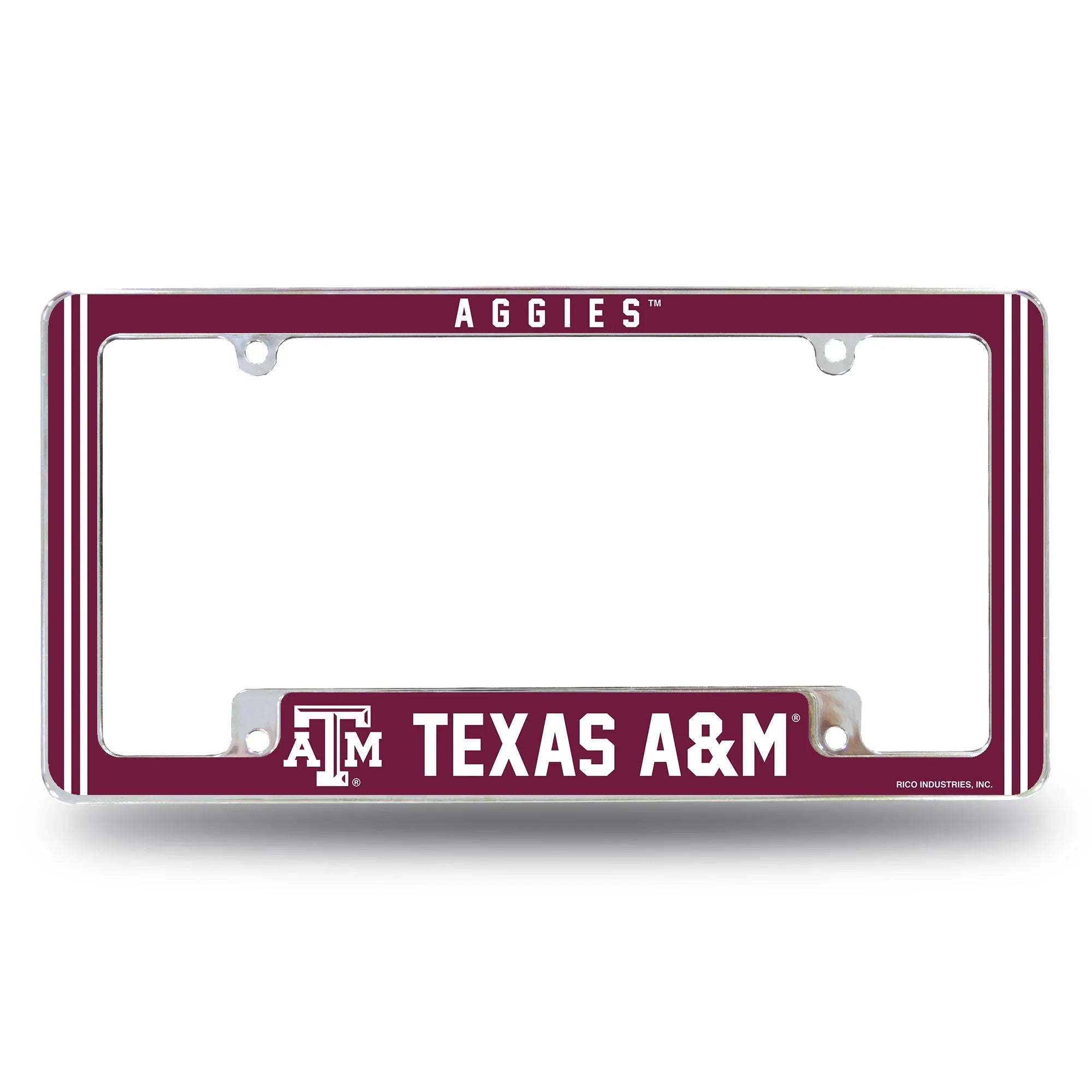 Texas A&M Alternate Design All Over Chrome Frame - Bottom Oriented