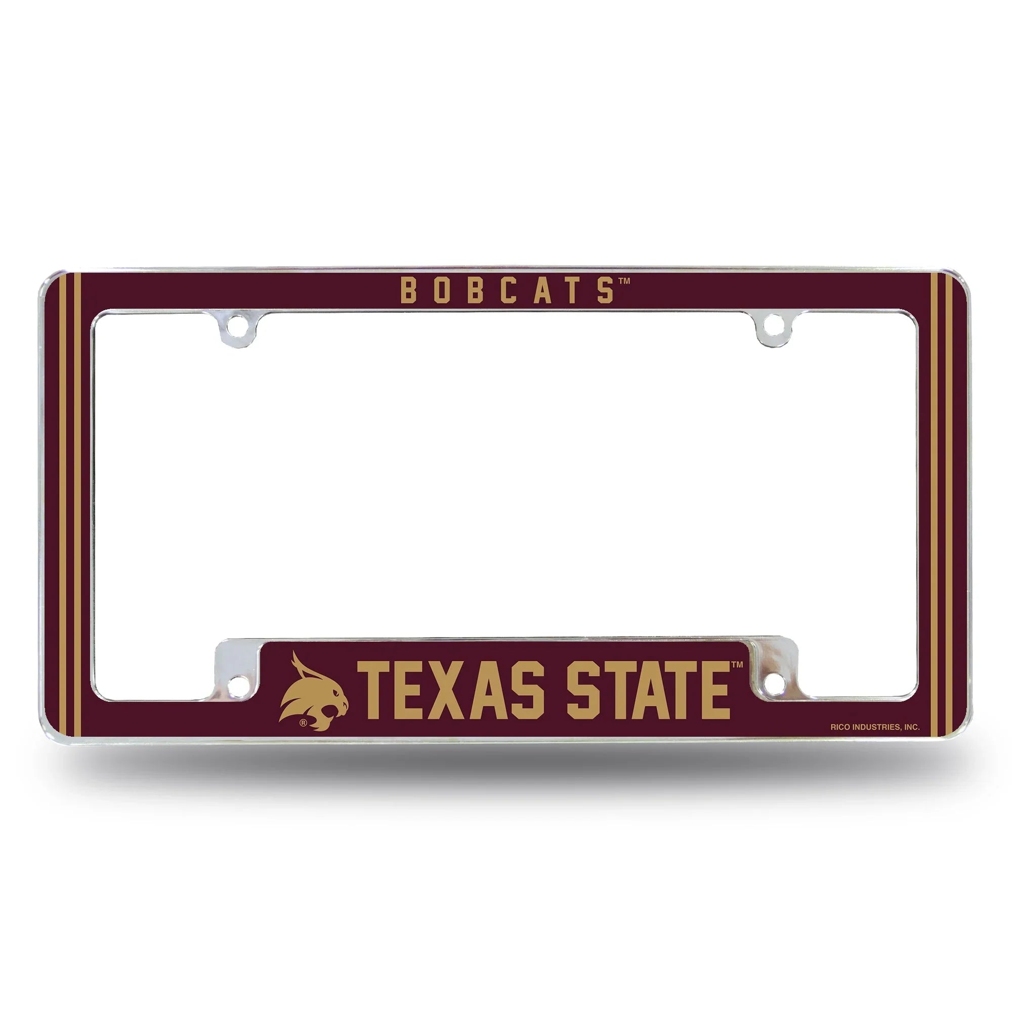 Texas State Alternate Design All Over Chrome Frame - Bottom Oriented